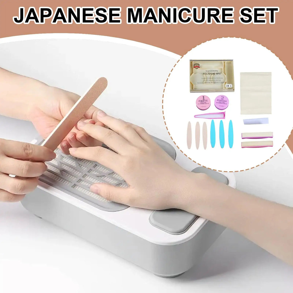 Natural Nail Manicure & Pedicure Kit with Buffer – Women Nail Manicure Kit Axl