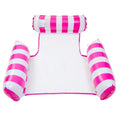 Striped Inflatable Pool Hammock – Foldable Backrest Float Lounger Pool Float Lounger Axl Red