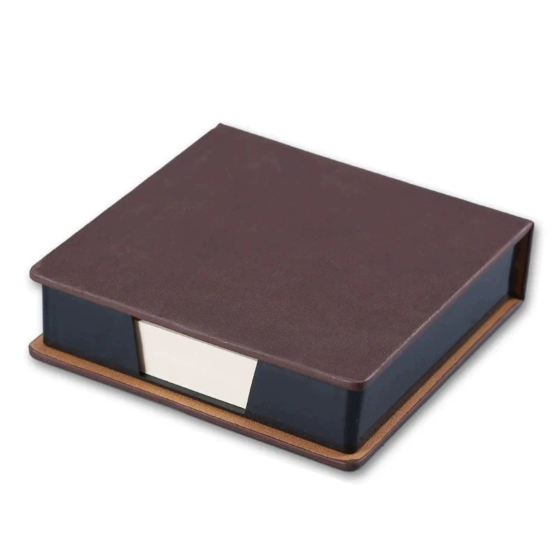 3D Brick PU Leather Sticky Note Holder – 180 Pages Desk Organizer Sticky Note Holder Axl Coffee