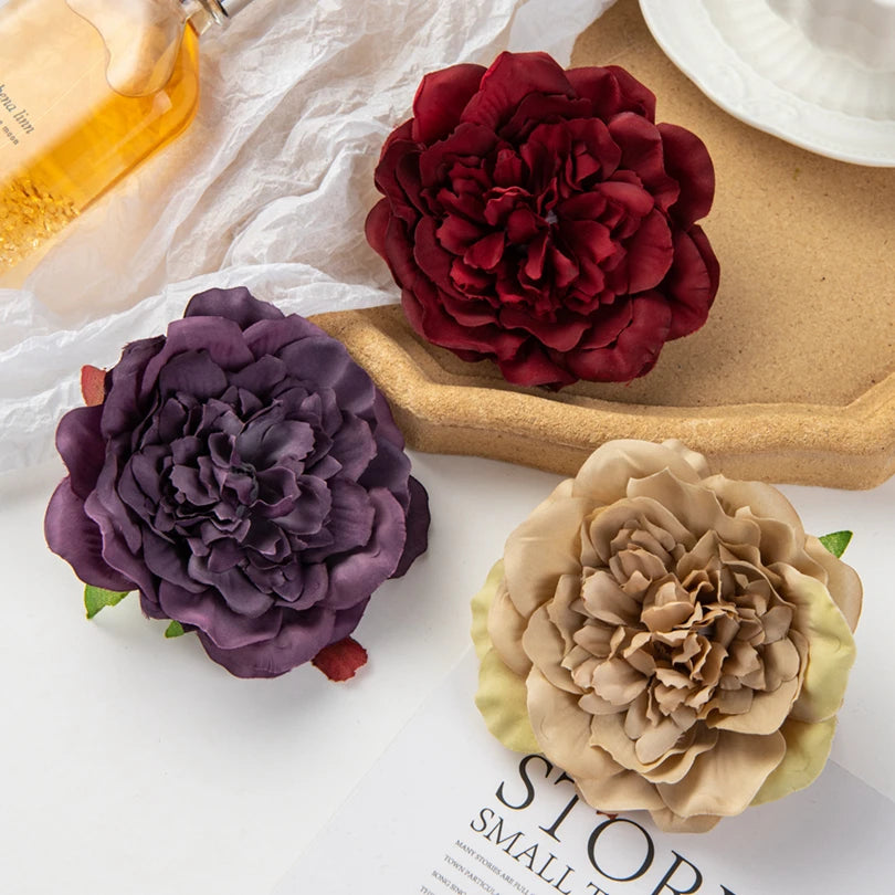 Silk Dahlia Peony Artificial Flowers 5/10 Pcs – Wedding Decor Artificial Flowers Axl