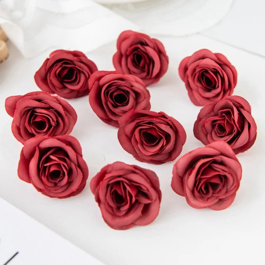 Silk Artificial Rose Heads 5/10Pcs – Wedding & Home Décor Artificial Silk Flowers Axl Color 3 10pcs