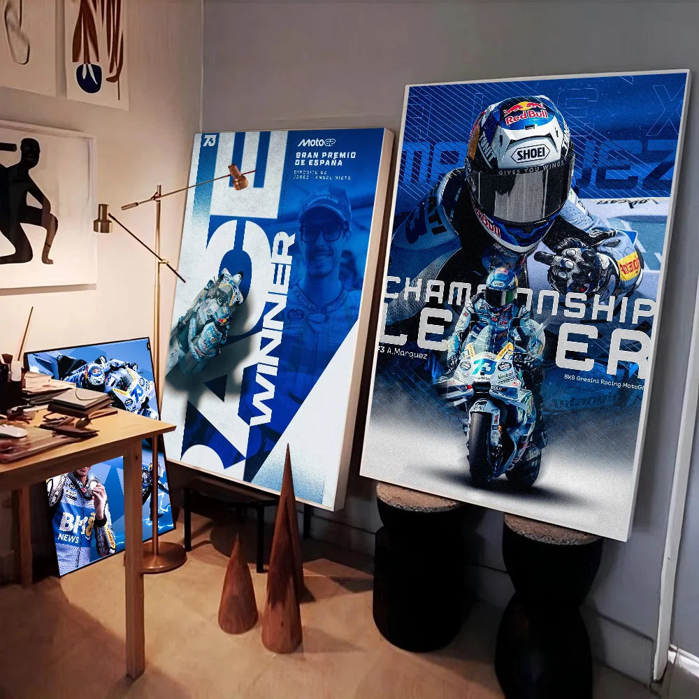 MotoGP Wall Poster – Self-Adhesive Waterproof Art Sticker Wall Art Poster Axl