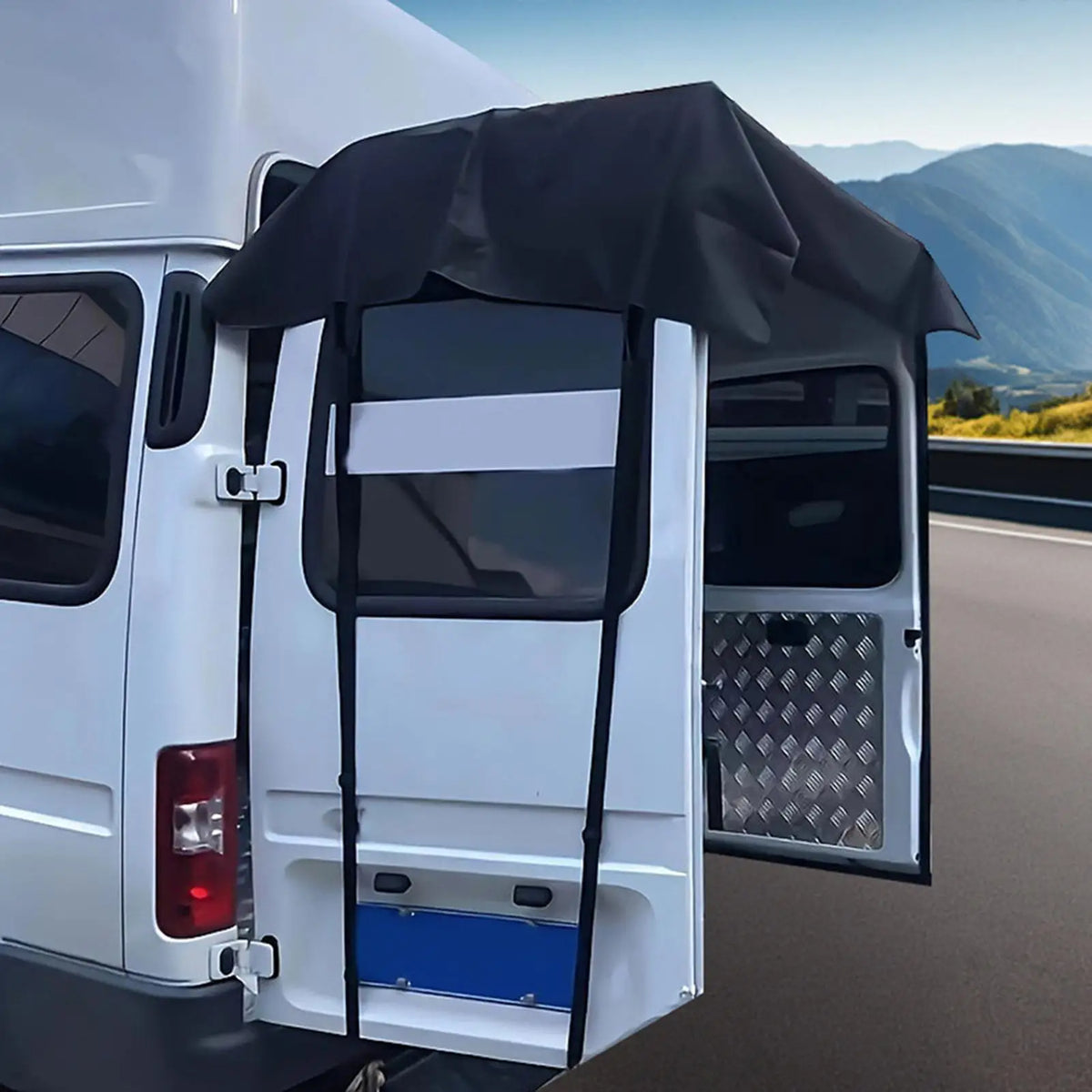 Rear Door RV Awning – Waterproof Van & Campervan Canopy RV Rear Door Awning Axl
