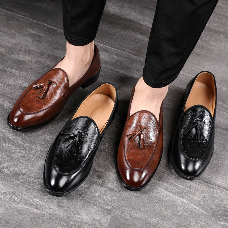 Men's Tassel Loafers – Slip-On Faux Suede Dress Shoes Men's Dress Loafers Axl