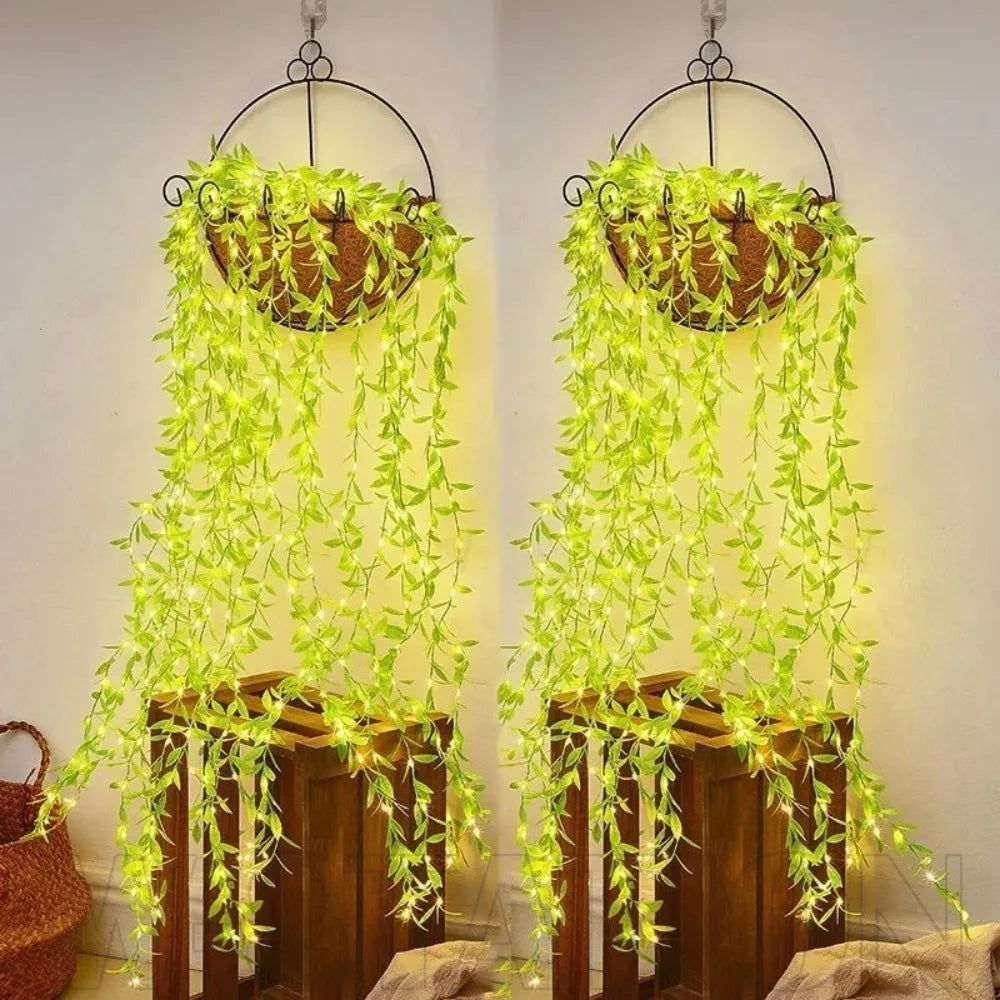 2M Willow Leaf Fairy String Lights – 20 LED Battery Operated Fairy String Lights Axl