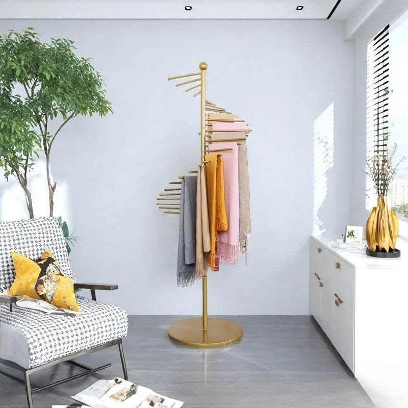 Iron Floor Scarf Rack – Modern Minimalist Standing Holder Floor Scarf Rack Axl