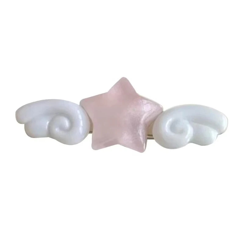 Star Wing Hair Clips for Girls – 2PCS Acrylic Barrettes Hair Barrettes Axl