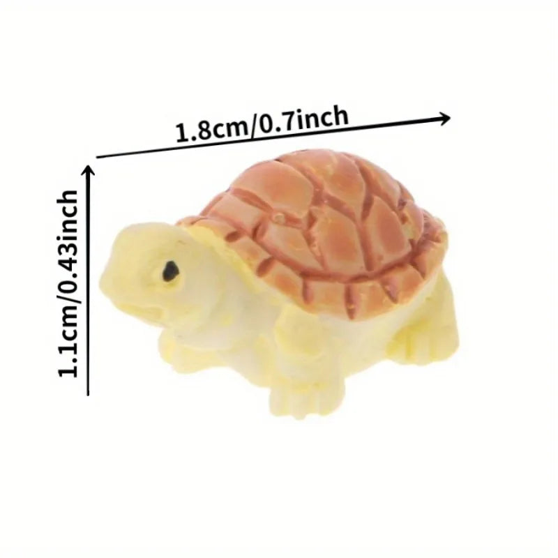 10 PCS Mini Resin Turtle Figurines – Micro Landscape Garden Decor Garden Figurines Axl