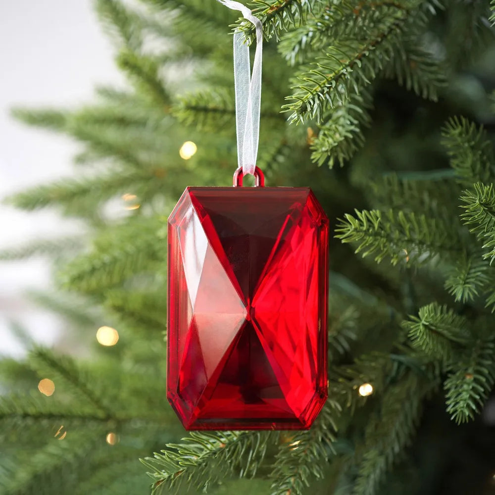Multicolor Christmas Gemstone Drop Pendant | Xmas Tree Ornament Christmas Tree Ornament Axl Red