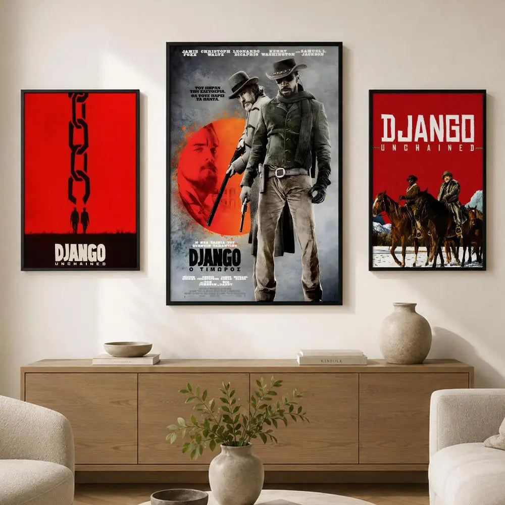 Django Unchained Movie Poster – Waterproof Peel-and-Stick PVC Art Movie Wall Poster Axl