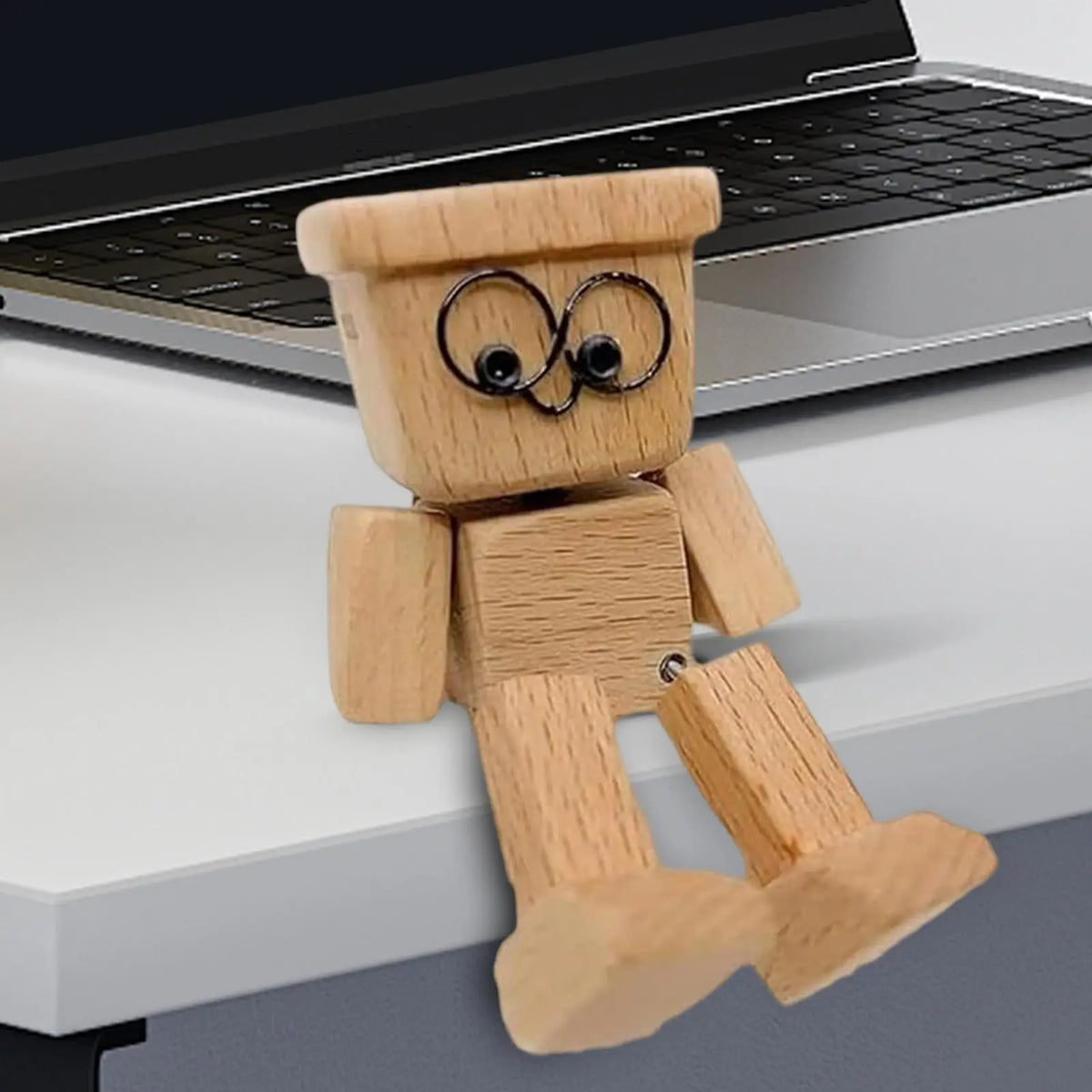 Rocking Leg Wooden Man Figurine – Desk, Shelf & Car Decor Novelty Desk Figurine Axl