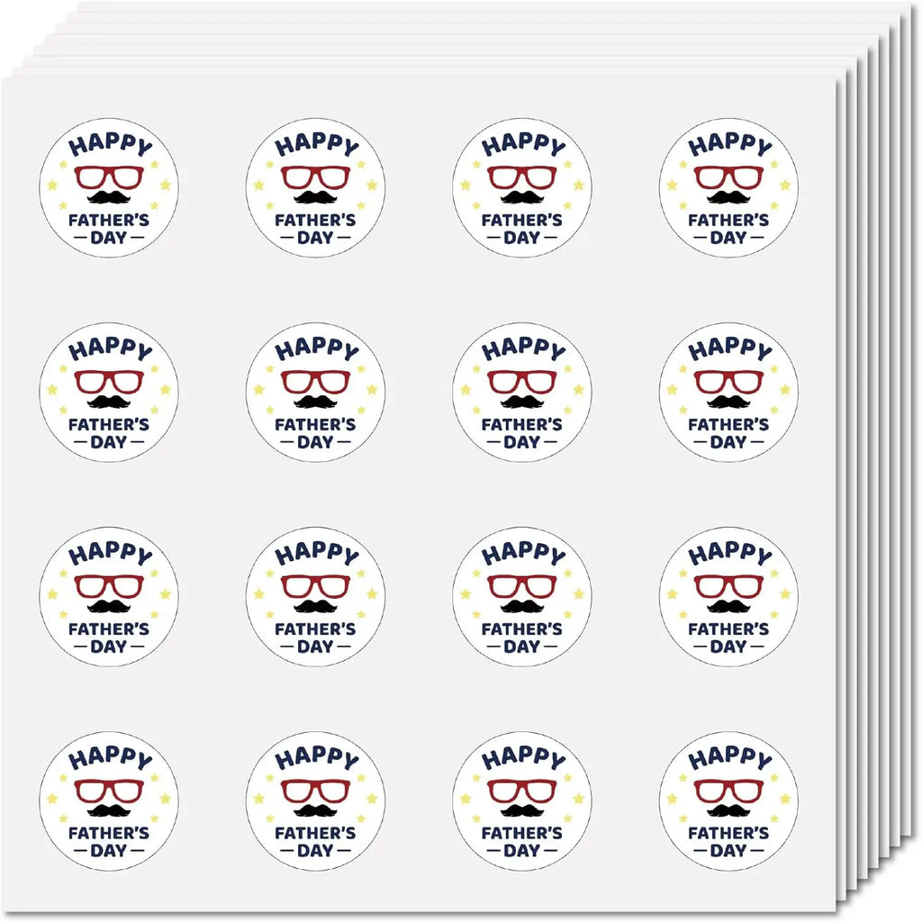 128Pcs Father's Day Round Stickers – Waterproof Vinyl Decals Craft Stickers Axl AECH04-17898