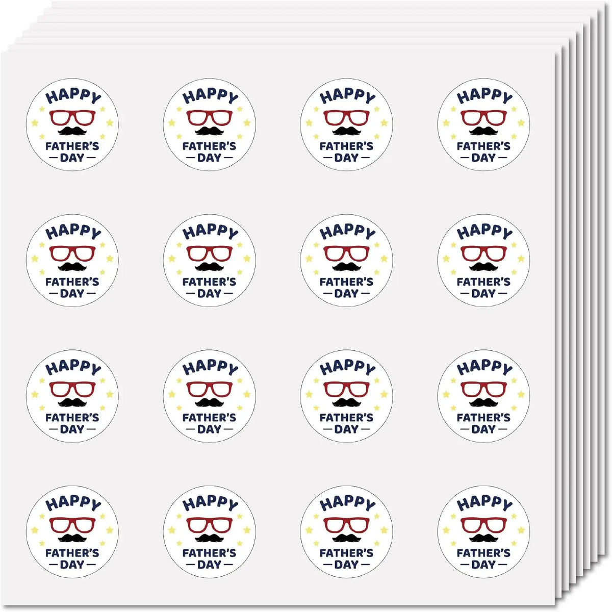 128Pcs Father's Day Round Stickers – Waterproof Vinyl Decals Craft Stickers Axl AECH04-17898