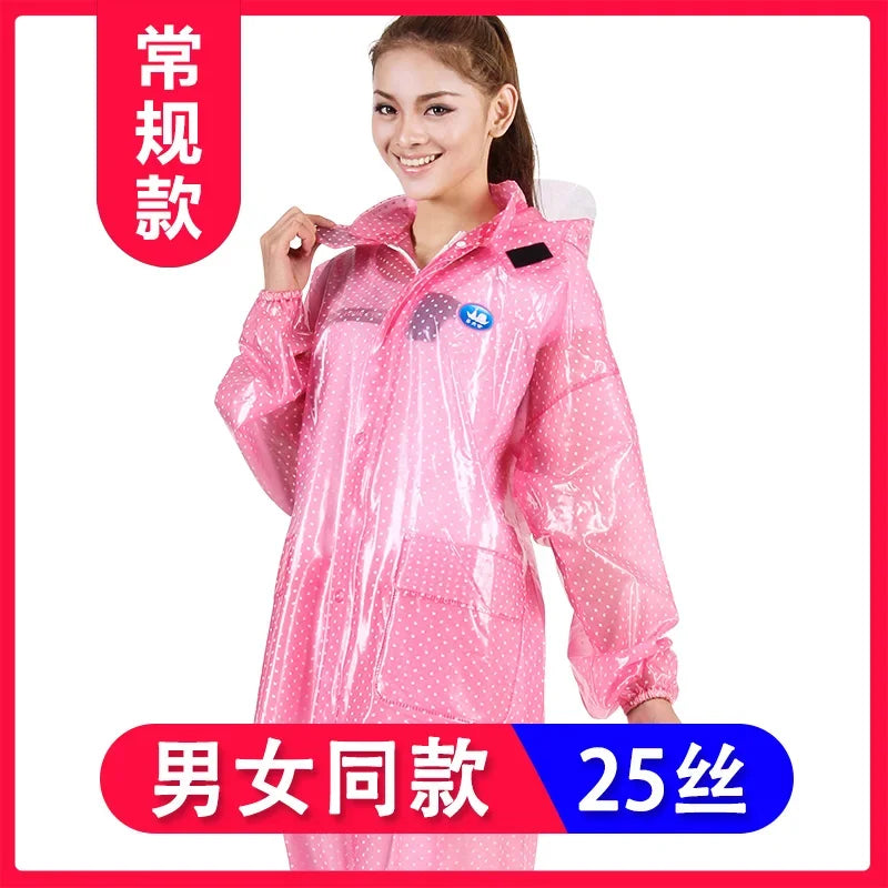 Waterproof Motorcycle Raincoat Suit – Transparent Pink Poncho Motorcycle Rain Suit Axl Pink M