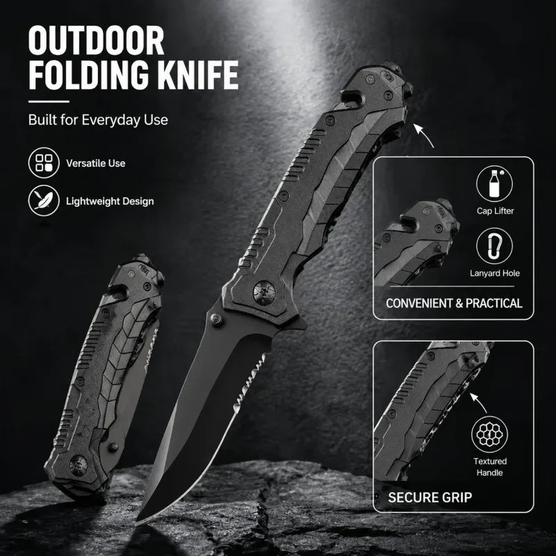 Multifunctional Folding Knife – Camping & Hiking Blade Folding Camping Knife Axl