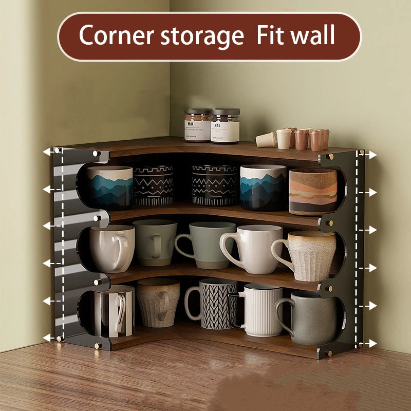 Nordic 3-Tier Corner Storage Shelf – Wood Desk Organizer Rack Corner Storage Shelf Axl