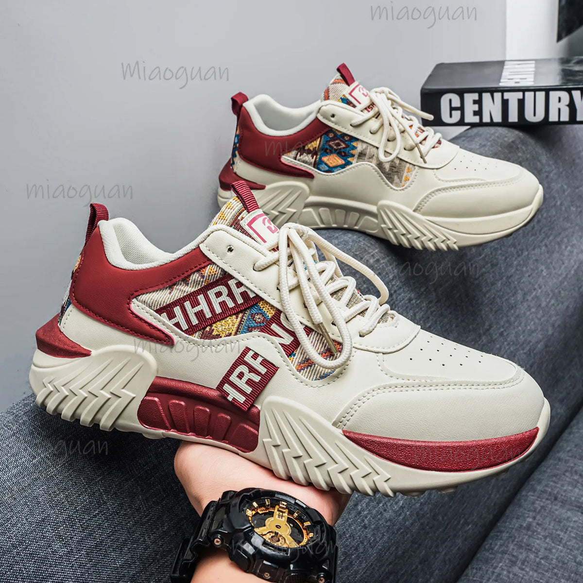 Men's Ethnic Chunky Sneakers – Streetwear Casual Shoes Chunky Sneakers Axl