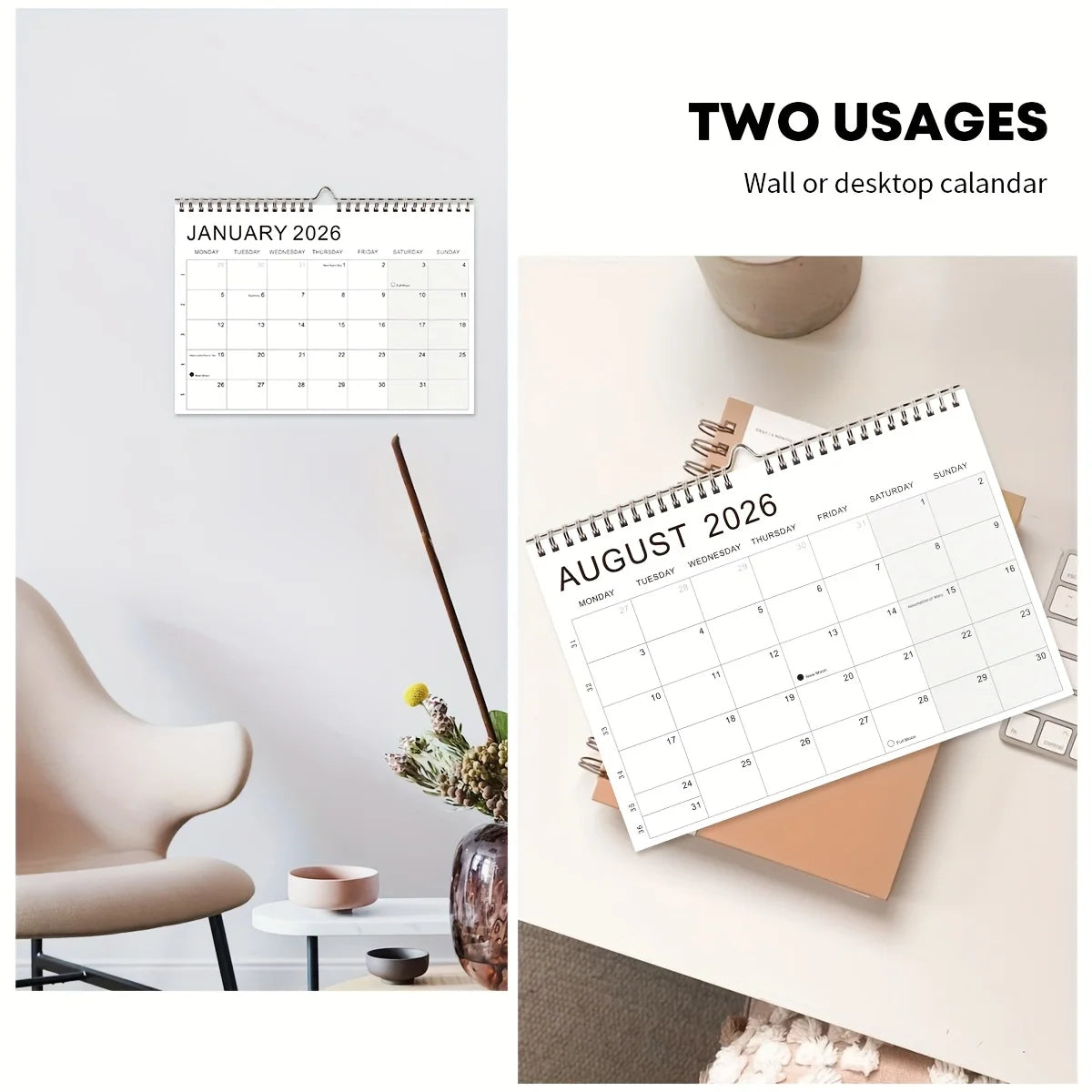 2026 Desktop Monthly Calendar | Daily Planner Jan 2026–Jun 2027 Desktop Calendar Axl