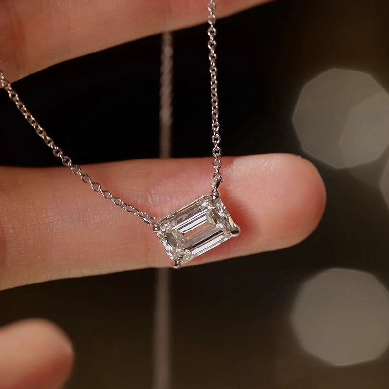 Huitan Geometric Cubic Zirconia Pendant Necklace | Wedding Pendant Necklace Axl
