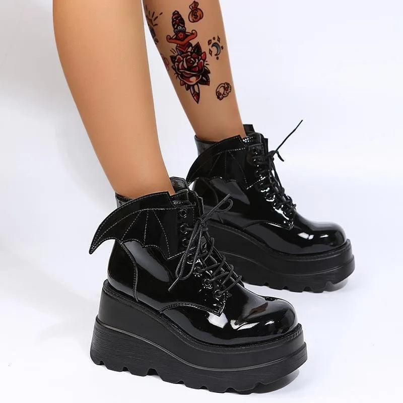 Women's Gothic Punk Lace-Up Ankle Boots – Pointed Toe Women's Ankle Boots Axl