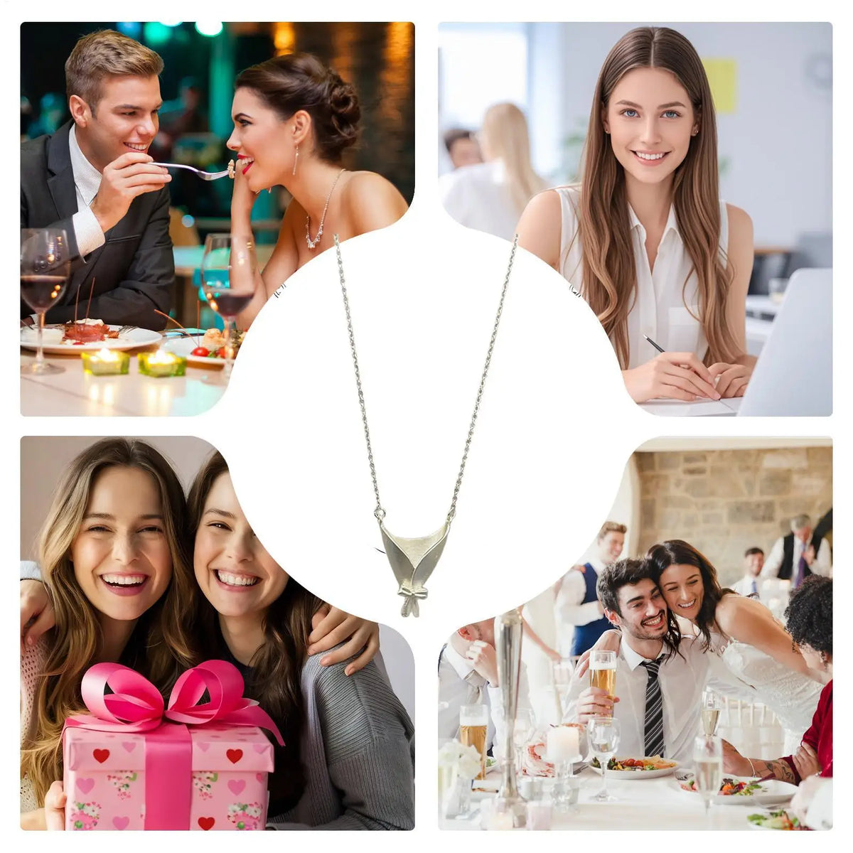 Vase Pendant Necklace – Flower Bouquet Chain for Women Pendant Necklace Axl