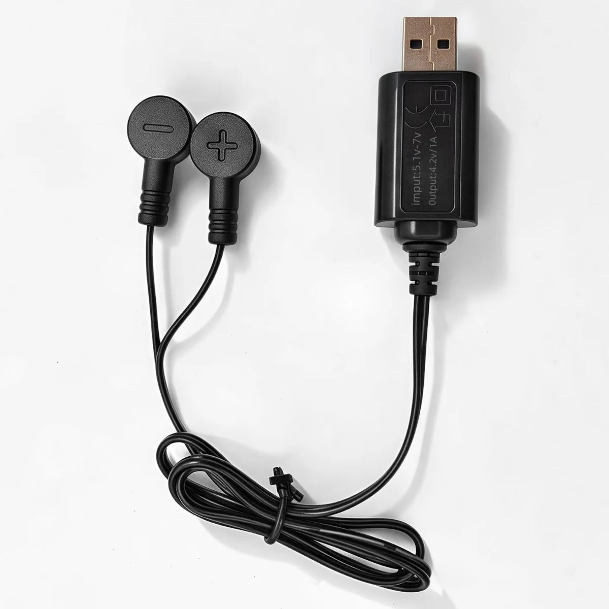 USB Magnetic 18650 Lithium Battery Charger 3.7V 4.2V – 60cm Battery Charger Cable Axl black