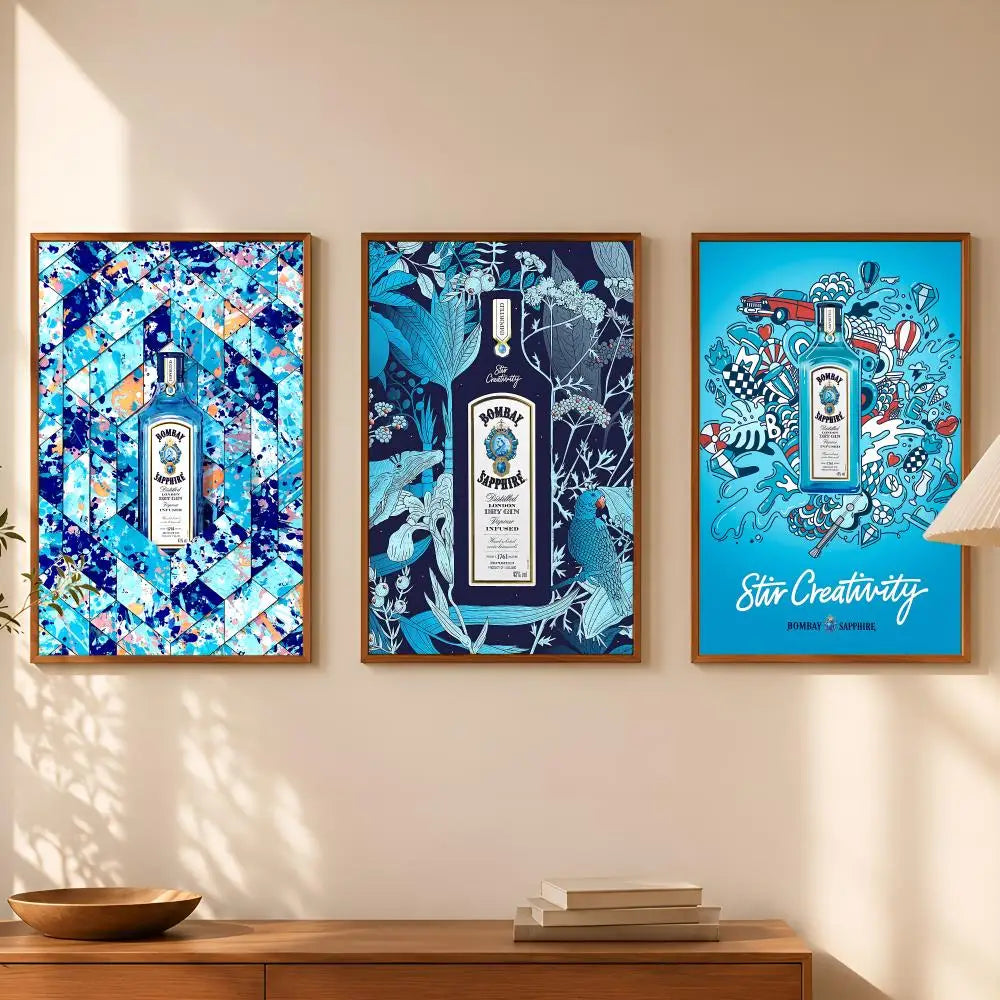 Bombay Sapphire Gin Wall Art Poster – Self-Stick HD Decor Wall Art Poster Axl