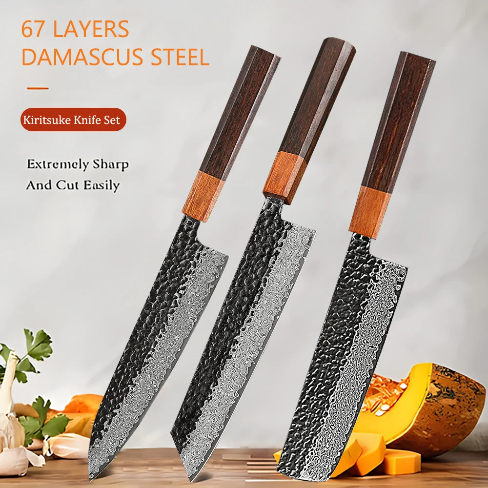 67-Layer Damascus Steel Utility Kitchen Knife | Sharp Cleaver Damascus Kitchen Knife Axl