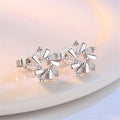 Huitan Cubic Zirconia Silver Stud Earrings – Bridal & Party Stud Earrings Axl E1789