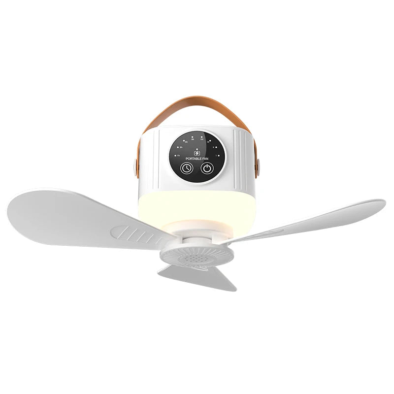 USB Portable Ceiling Fan – Timer, Night Light & 4 Speeds Portable Ceiling Fan Axl White USB plug-in