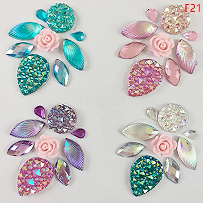 3D Face Rhinestone Stickers – Crystal Body Art Jewels 8 Styles Body Art Stickers Axl FPG2021