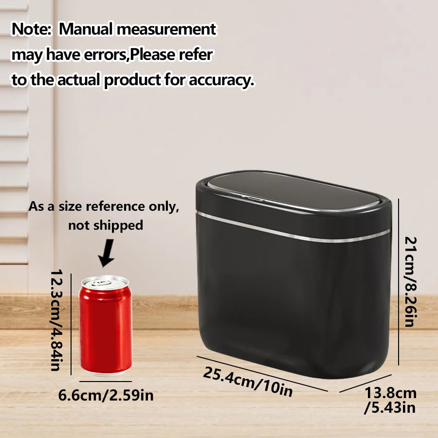ONEKA Touchless Mini Desk Trash Can – Motion Sensor Lid Motion Sensor Trash Can Axl Black-Size S