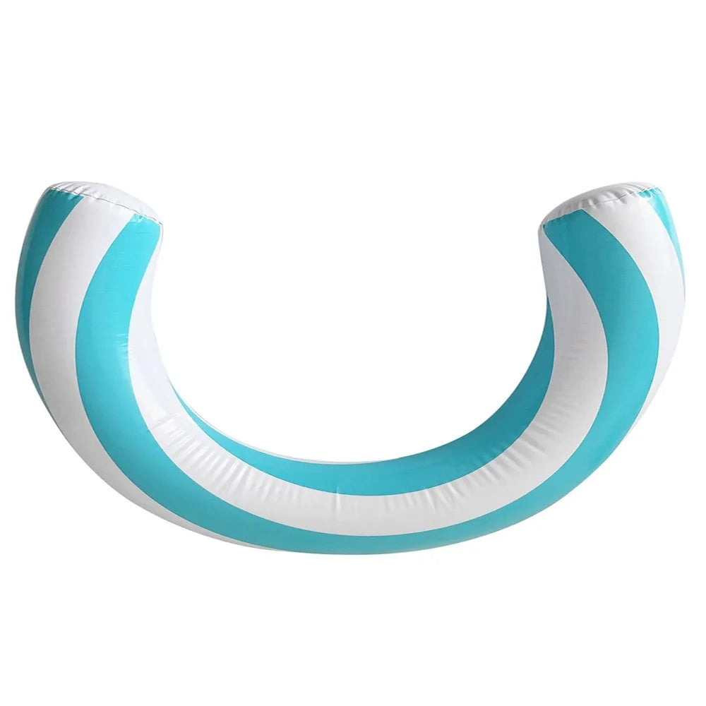 U-Shaped Striped Inflatable Pool Float – Arch Swimming Ring Inflatable Pool Float Axl Blue