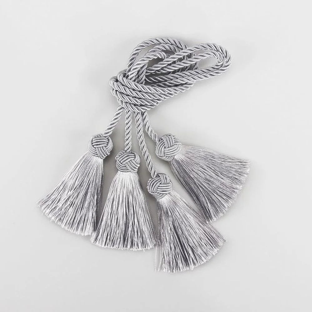 Mini Tassel Fringe Trim – DIY Craft & Curtain Tassels 1 Pair Craft Tassel Trim Axl grey