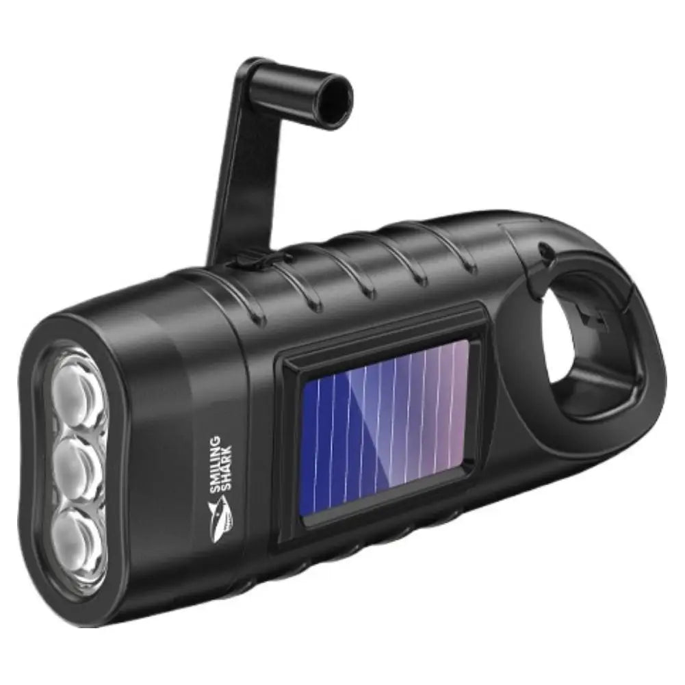 Solar Hand Crank LED Flashlight – Emergency Camping Lamp Solar Crank Flashlight Axl 02