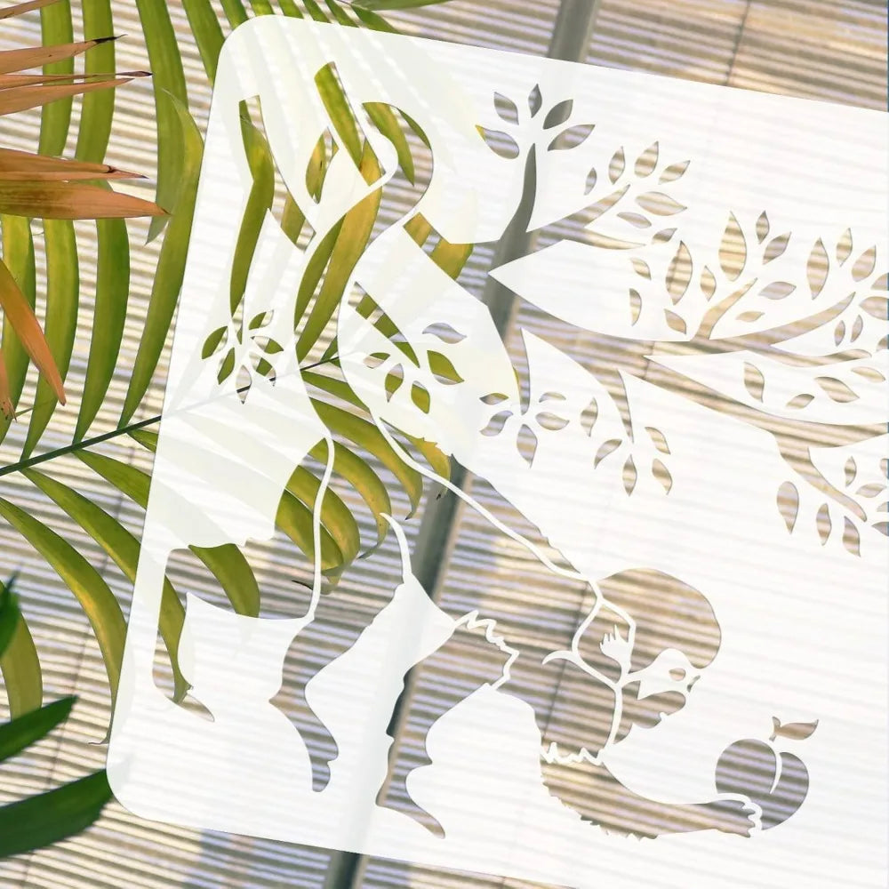 Monkey Painting Stencil 11.8" – Reusable DIY Art & Craft Art Craft Stencil Axl