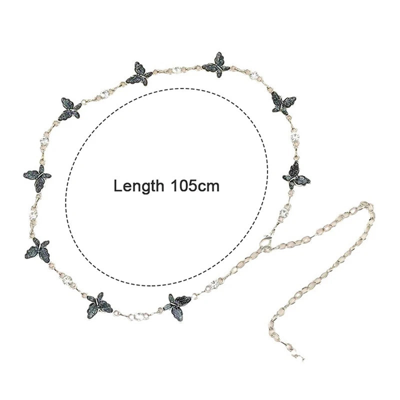 Adjustable Butterfly Waist Chain – Shiny Metal Body Jewelry Body Jewelry Belt Axl