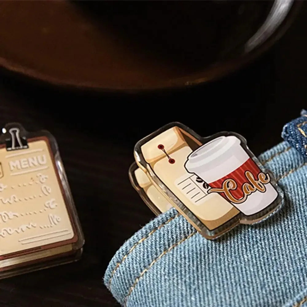 Kawaii Coffee Acrylic Binder Clips – Cute Vintage Paper Clips Set Acrylic Paper Clips Axl
