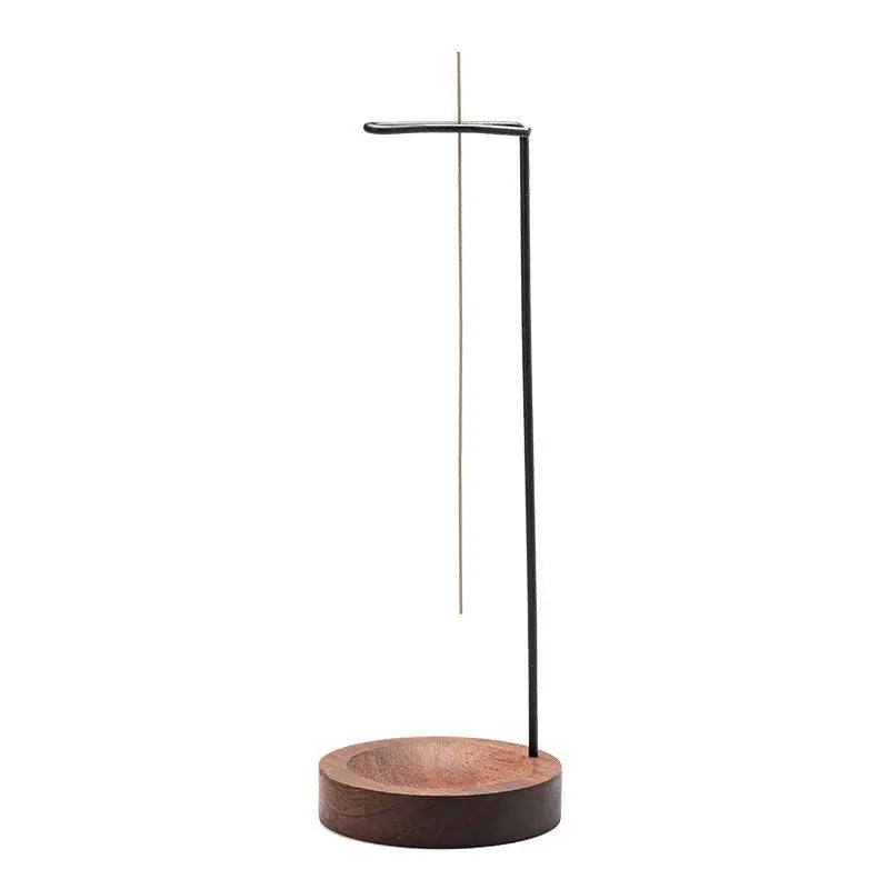 Round Black Walnut Wood Incense Stick Holder – Agarwood Tray Incense Holder Axl A4