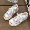 Women's Platform Canvas Sneakers – Casual Lace-Up Half Slipper Platform Canvas Sneakers Axl SKY BLUE 37