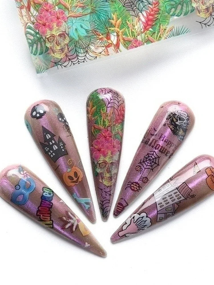 Holographic Nail Art Stickers – Christmas & Halloween 3D Decals Nail Art Stickers Axl