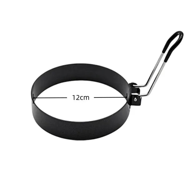 Stainless Steel Egg & Pancake Ring Mold | Breakfast Cooking Tool Egg & Pancake Mold Axl 12cm-4.7inch black
