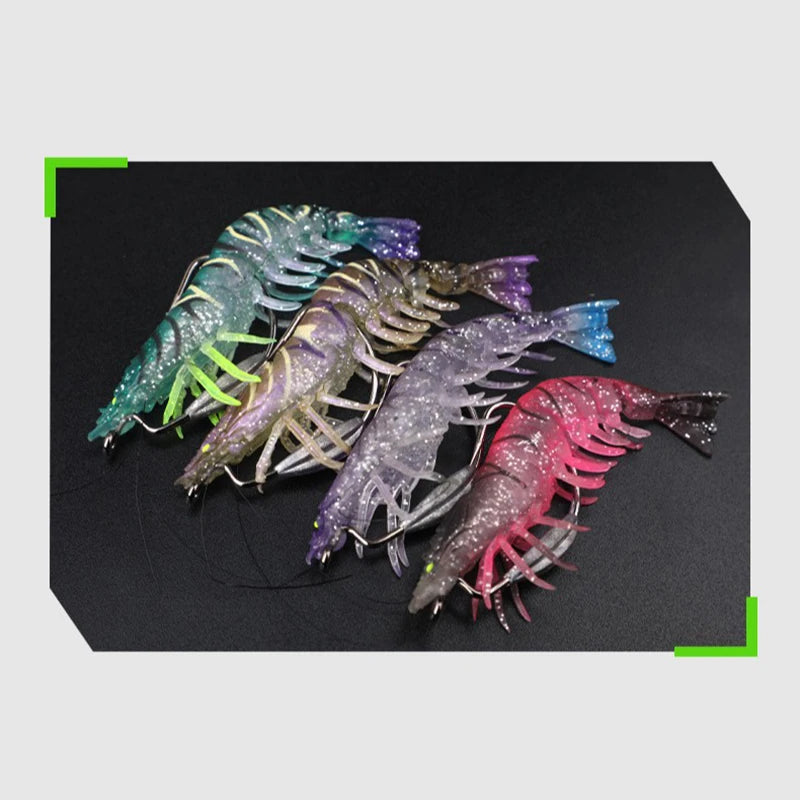95mm TPE Squid Jig Slow Sinking Wood Shrimp Fishing Lure Squid Jig Lure Axl