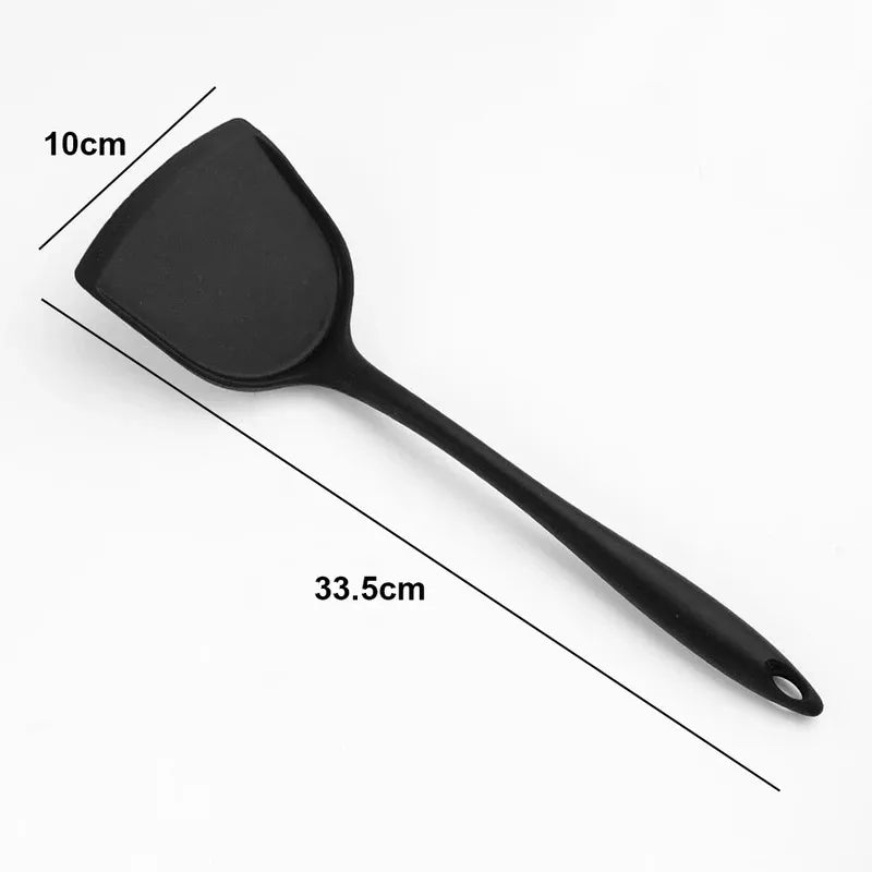 Food Grade Silicone Wok Spatula – Long Handle Kitchen Turner Silicone Kitchen Spatula Axl