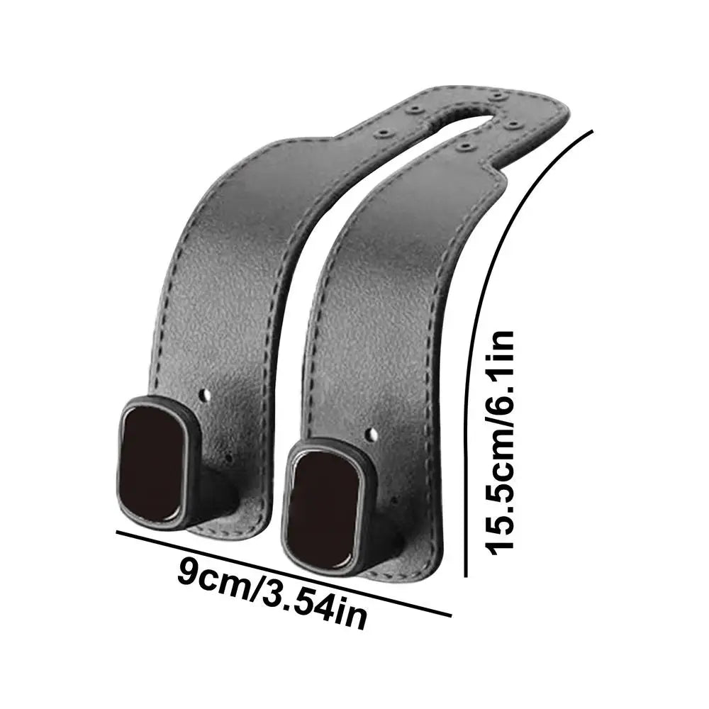 Car Headrest Hook Hanger – PU Leather Seat Back Bag Organizer Car Seat Organizer Axl Gray 1pcs