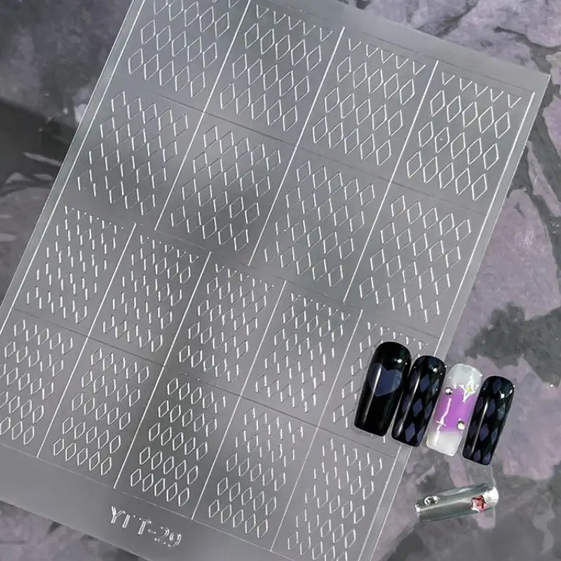 Hollow French Nail Stickers – Heart & Butterfly Nail Art Decals