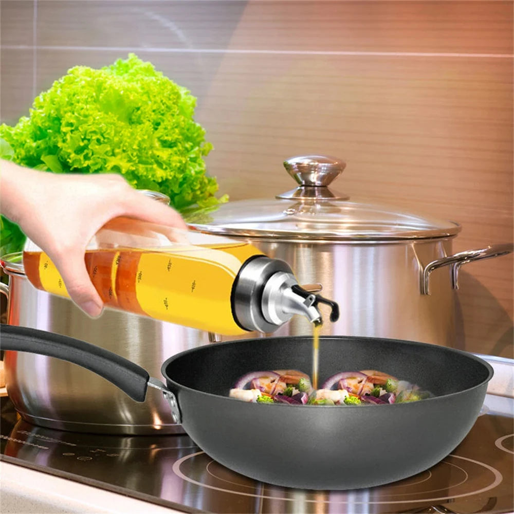 Borosilicate Glass Oil Dispenser Bottle with Scale | 3 Sizes Glass Oil Dispenser Axl