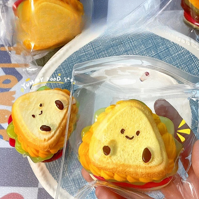 Soft Hamburger Squishy Fidget Toy – Cute Cartoon Squeeze Toy Squishy Fidget Toy Axl