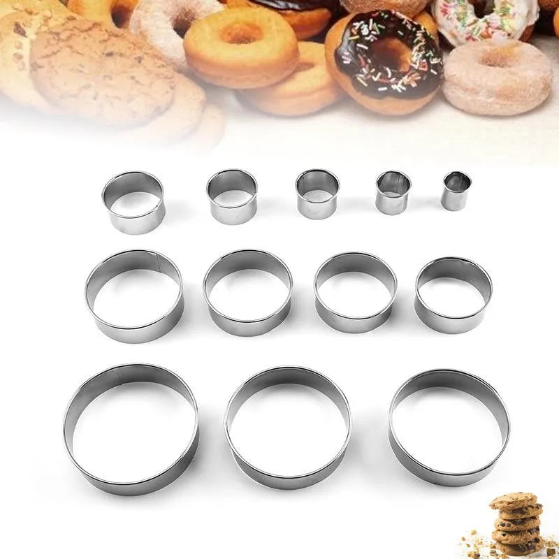 Round Cookie Cutter Set – 11/12 Pc Stainless Steel Baking Molds Cookie Cutter Set Axl