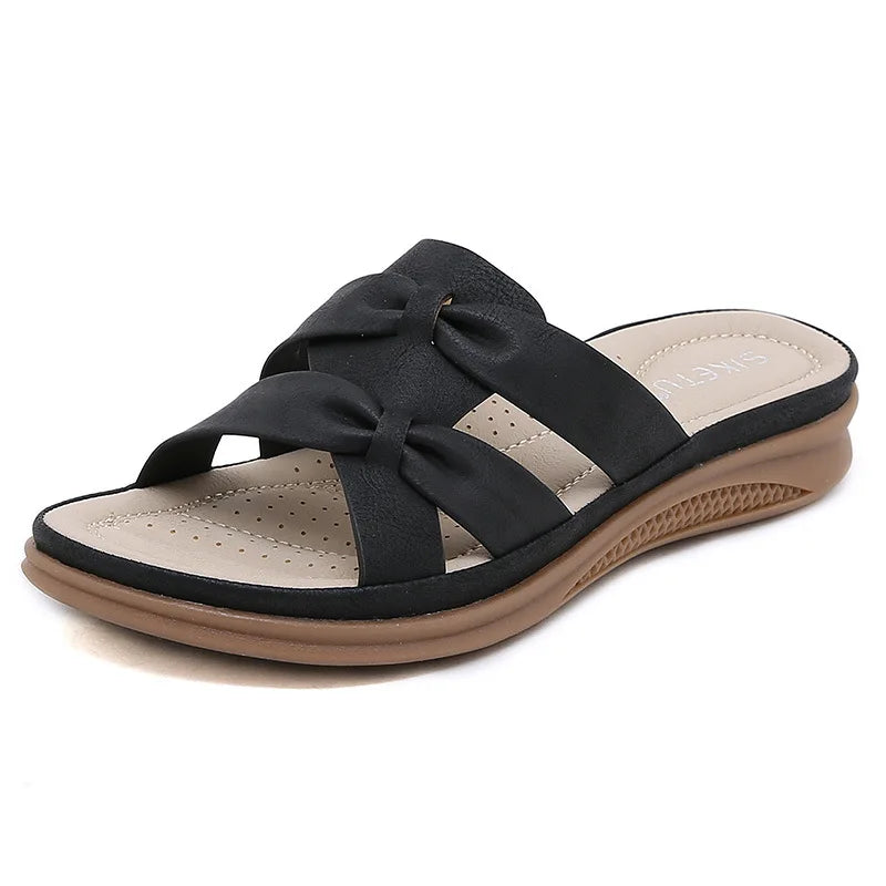 Women's Wedge Platform Beach Slides – Lightweight Summer Slippers Wedge Platform Slides Axl Black 36